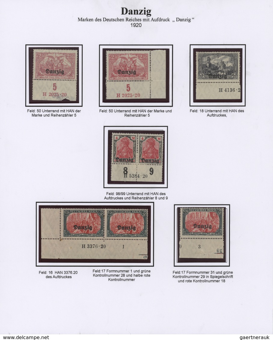 Danzig: 1862-1939: Umfangreiche Spezialsammlung in 6 Alben, sauber mit detailierten Beschreibungen a