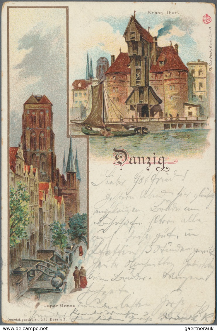 Danzig: 1868/1937 (ca.), Partie Von Zwei Markenlosen Dienstbriefen Sowie 21 Teils Besseren Ansichtsk - Otros & Sin Clasificación