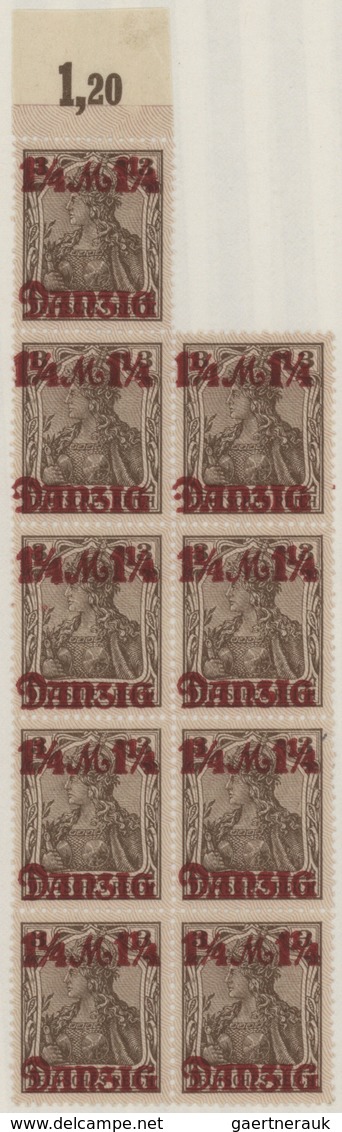 Danzig: 1920, Netzunterdrucke Nr. 27-30 In Kompletten Druckbogen, Dazu 595 Marken Aus Nr. 26-31 Und - Sonstige & Ohne Zuordnung