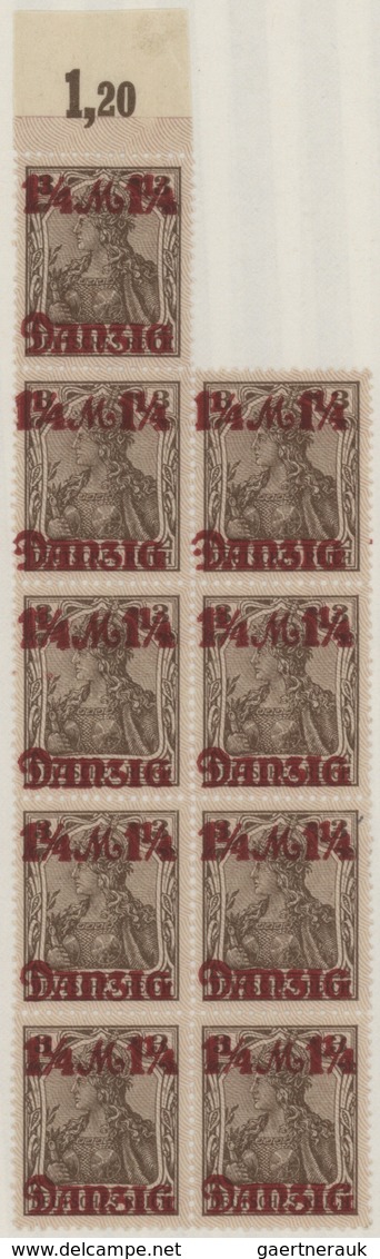 Danzig: 1920, Netzunterdrucke Nr. 27-30 In Kompletten Druckbogen, Dazu 595 Marken Aus Nr. 26-31 Und - Andere & Zonder Classificatie