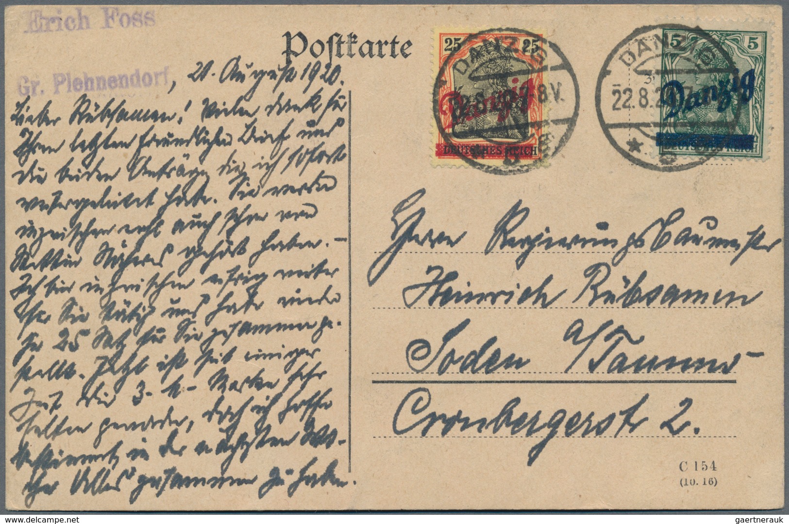 Danzig: 1920/1939, Partie Von 17 Bedarfs-Belegen, Dabei Eilboten, Luftpost, Auslandspost (Estland, F - Sonstige & Ohne Zuordnung