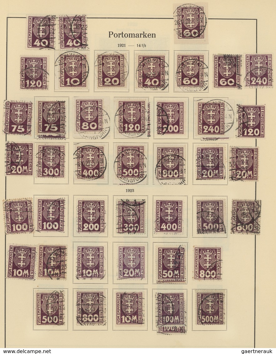 Danzig: 1920-1939, Umfangreiche, Gestempelte Sammlung Auf Alten Vordruckseiten, Teils 2-4 Exemplare - Otros & Sin Clasificación