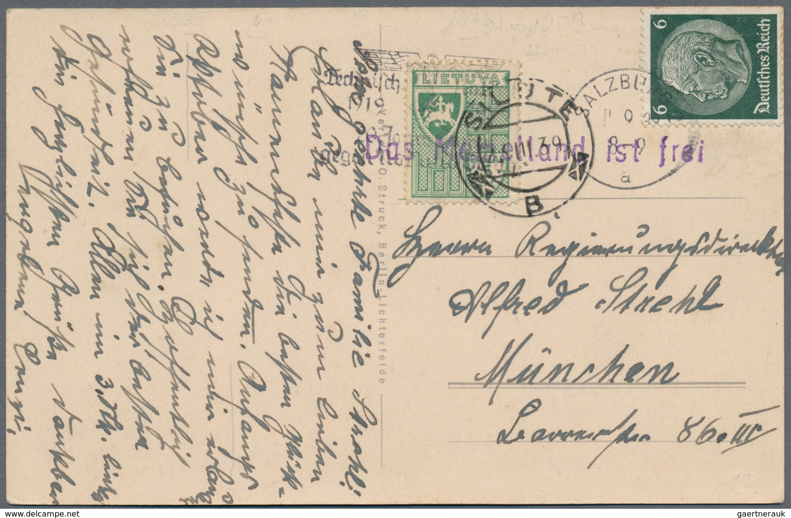 Memel: 1830/1941 (ca.), vielseitige Partie von ca. 45 Briefen und Karten (weniger das eigentliche Sa