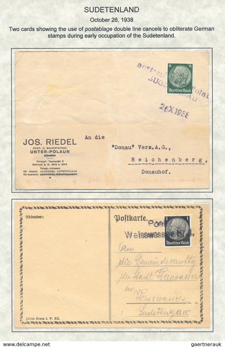 Sudetenland: 1938, Sammlung Von Ca. 43 Briefen Und Karten Mit Entsprechenden Notstempeln In Guter Vi - Sudetes