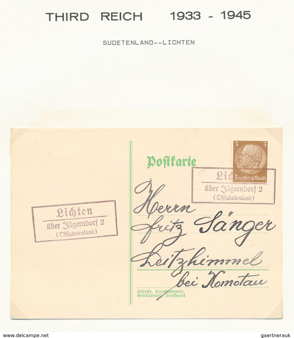 Sudetenland: 1938, Sammlung Von Ca. 43 Briefen Und Karten Mit Entsprechenden Notstempeln In Guter Vi - Sudetes