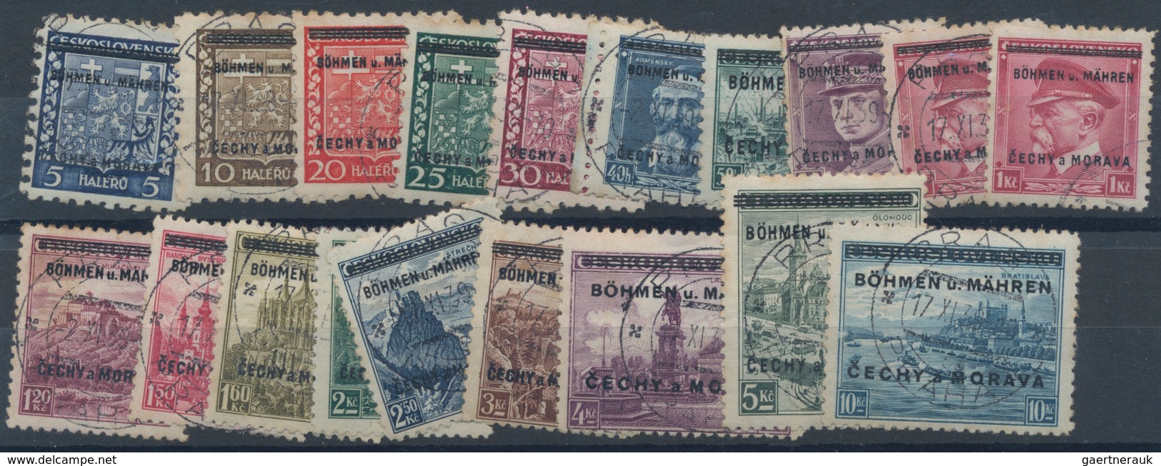 Deutsche Besetzung II. WK: 1939/1944, Steckkartenlot Mit U.a. Böhmen Und Mähren Erste Ausgabe Mehrfa - Bezetting 1938-45