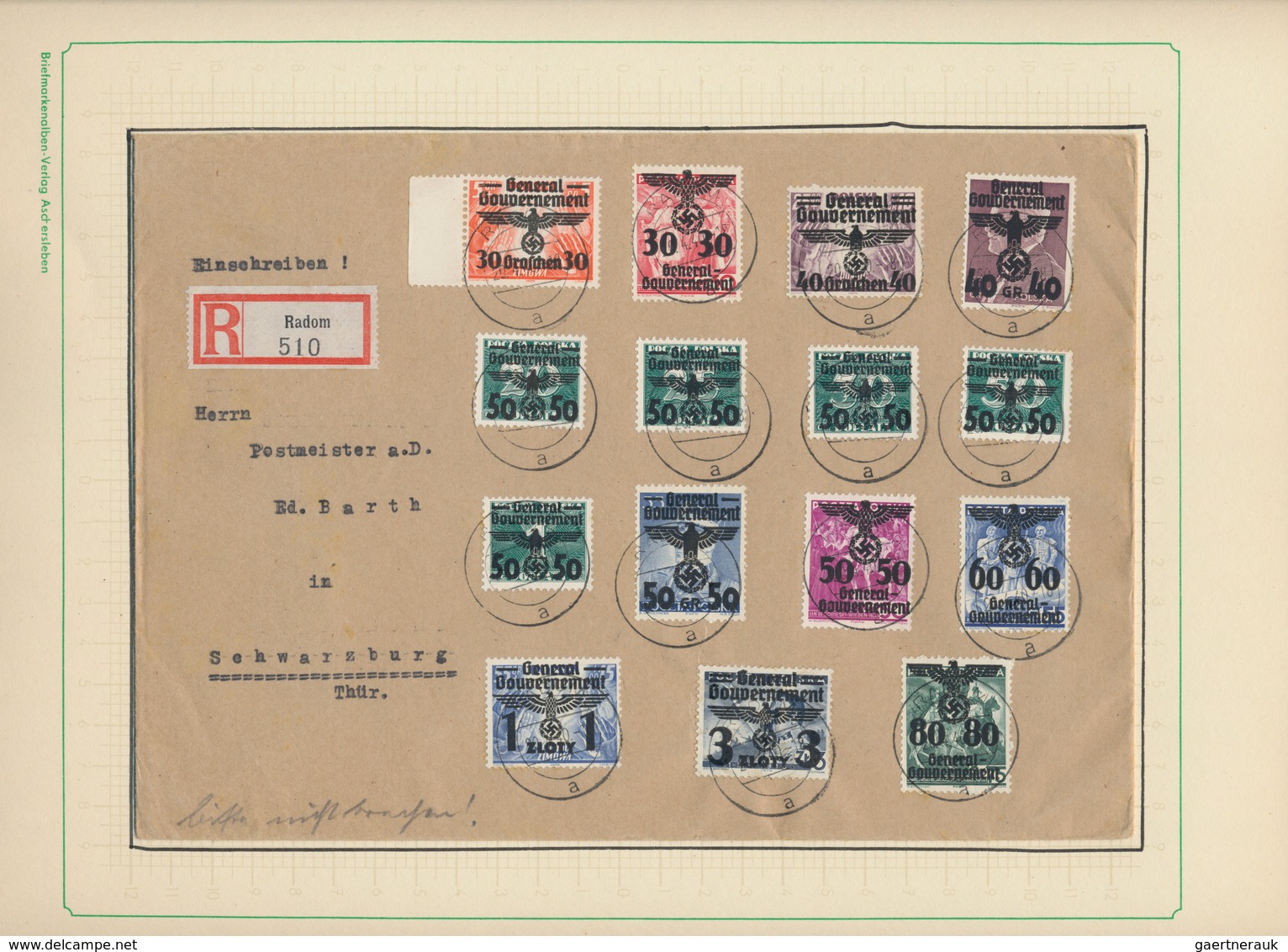 Deutsche Besetzung II. WK: 1939/1945, Besetzungen/Vasallenstaaten, Lebhafte Und Liebevoll Auf Blätte - Bezetting 1938-45