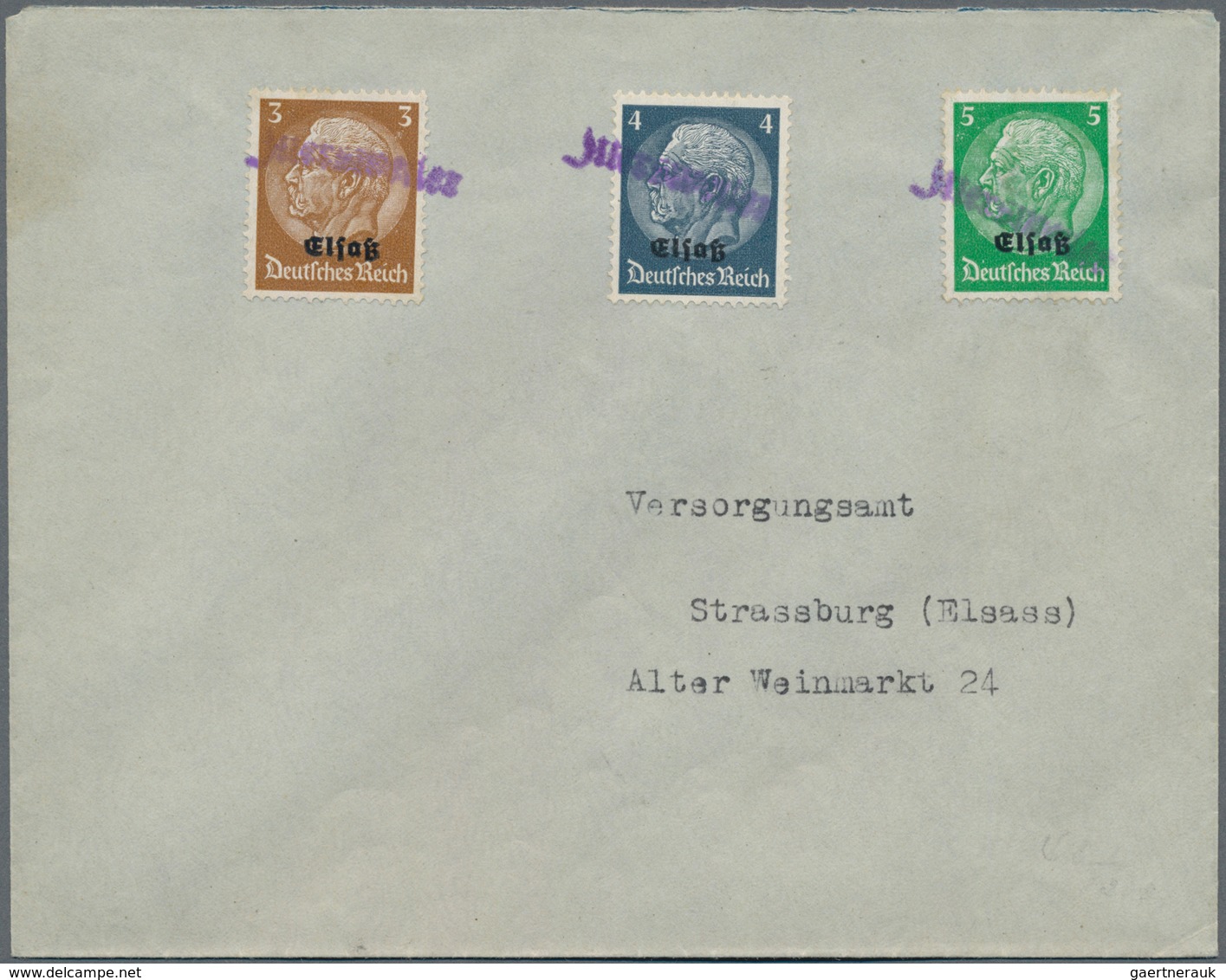 Dt. Besetzung II WK - Elsass: 1940/1941, Elsass-Lothringen, Interessante Partie Mit 24 Belegen, Dabe - Bezetting 1938-45