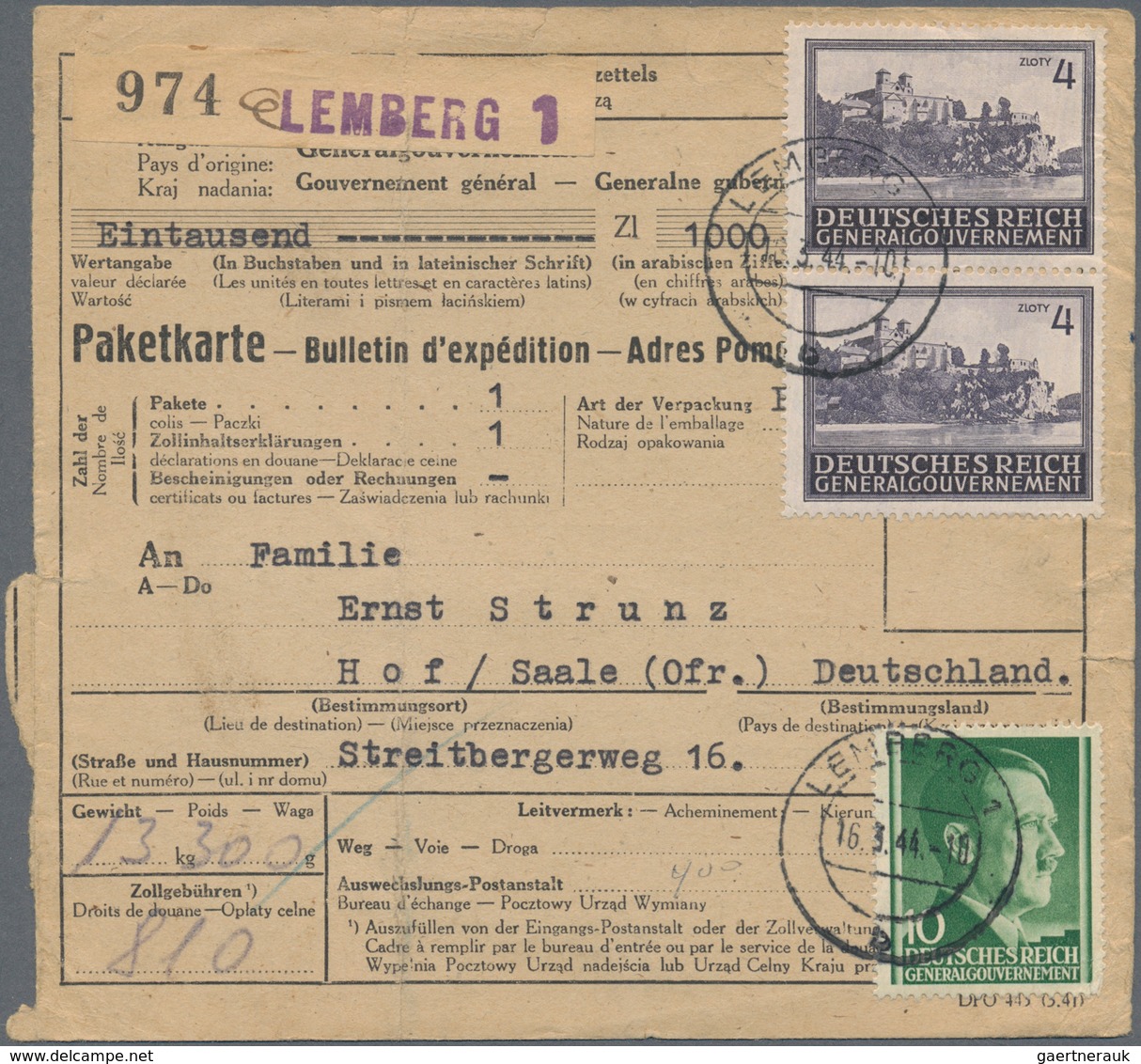 Dt. Besetzung II WK - Generalgouvernement: 1939/1944, Kleine Fundgrube Von 5 Karten, 11 Briefen, Not - Ocupación 1938 – 45