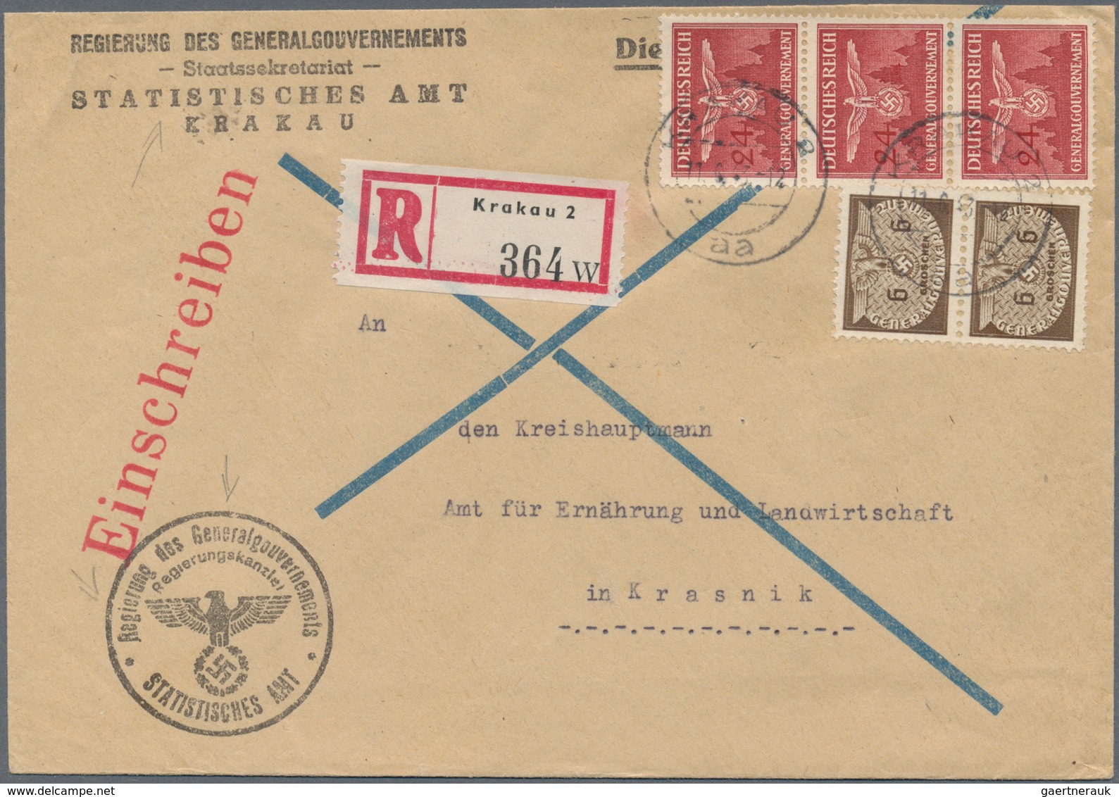 Dt. Besetzung II WK - Generalgouvernement: 1939/1944, Kleine Fundgrube Von 5 Karten, 11 Briefen, Not - Bezetting 1938-45