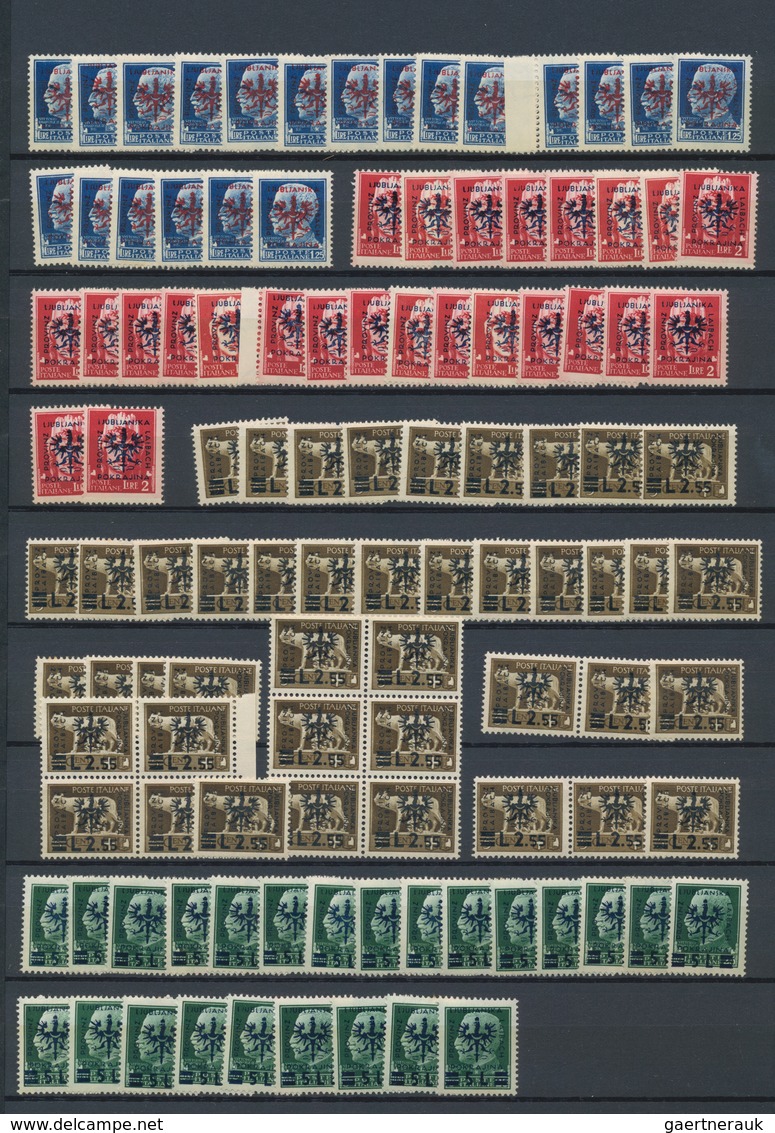 Dt. Besetzung II WK - Laibach: 1944, Postfrische/ungebrauchte Zusammenstelung Von Ca. 660 Marken Inc - Bezetting 1938-45