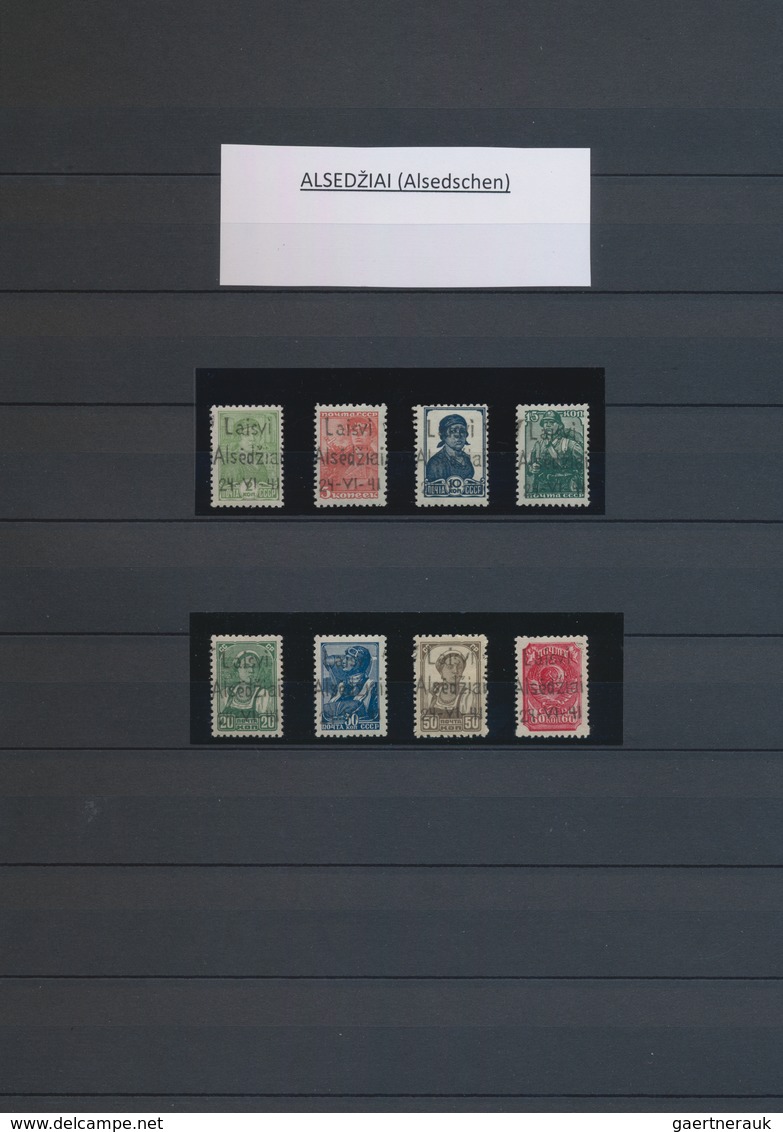 Dt. Besetzung II WK - Litauen: 1941 Sammlung Von 160 Marken Mit Den Verschiedenen Aufdrucken Der Ver - Bezetting 1938-45