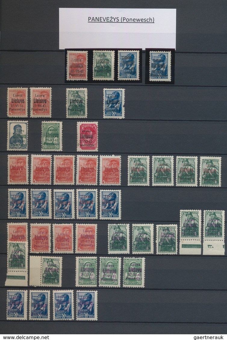 Dt. Besetzung II WK - Litauen: 1941 Sammlung Von 160 Marken Mit Den Verschiedenen Aufdrucken Der Ver - Bezetting 1938-45
