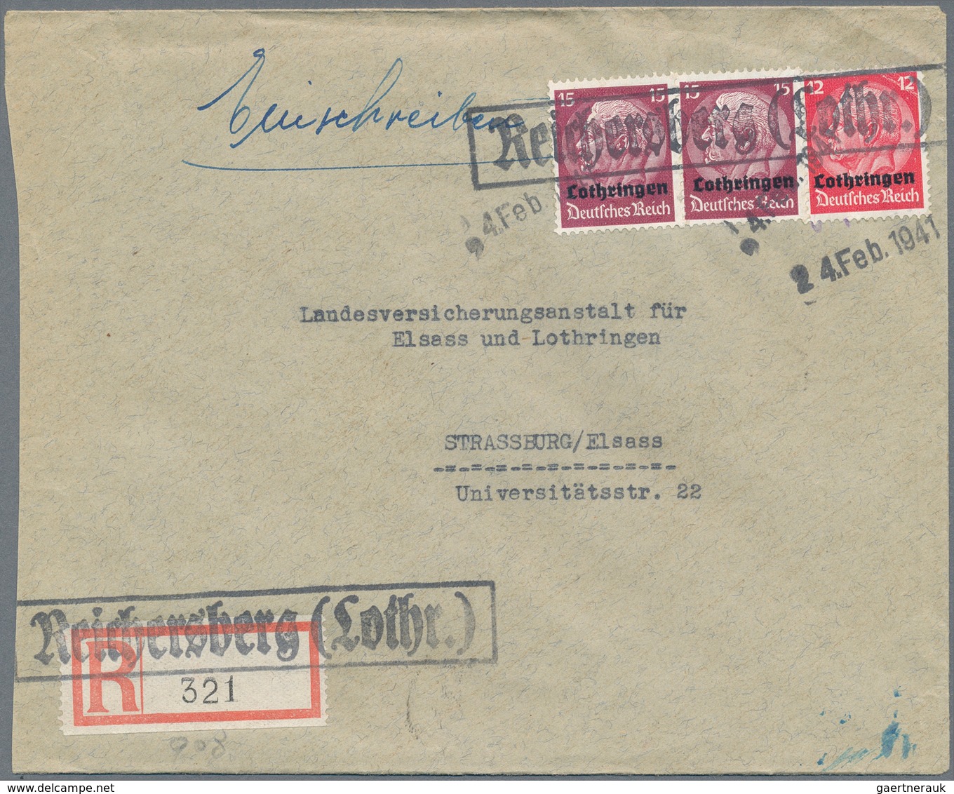 Dt. Besetzung II WK - Lothringen: 1940/1941, Interessantes Lot Von 125 Belegen Der Frühen Besetzungs - Bezetting 1938-45