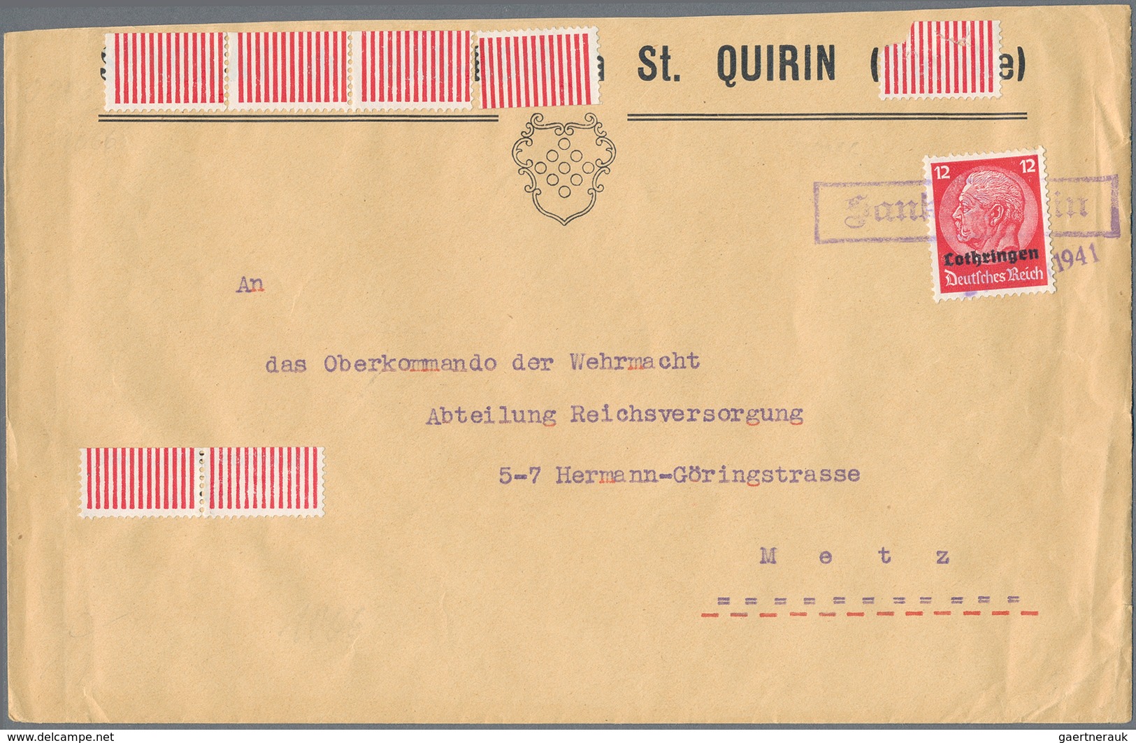 Dt. Besetzung II WK - Lothringen: 1940/1941, interessantes Lot von 125 Belegen der frühen Besetzungs