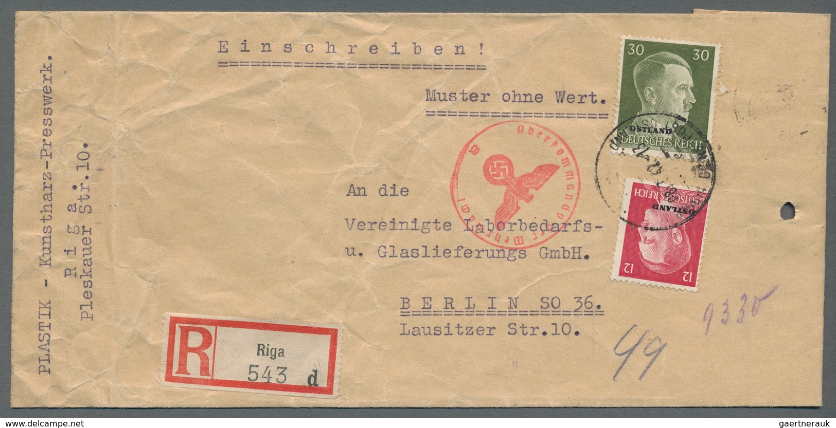 Dt. Besetzung II WK - Ostland: 1941/1944, Schöne Sammlung Von Ca. 200 Belegen Im Album, Dabei Einsch - Ocupación 1938 – 45