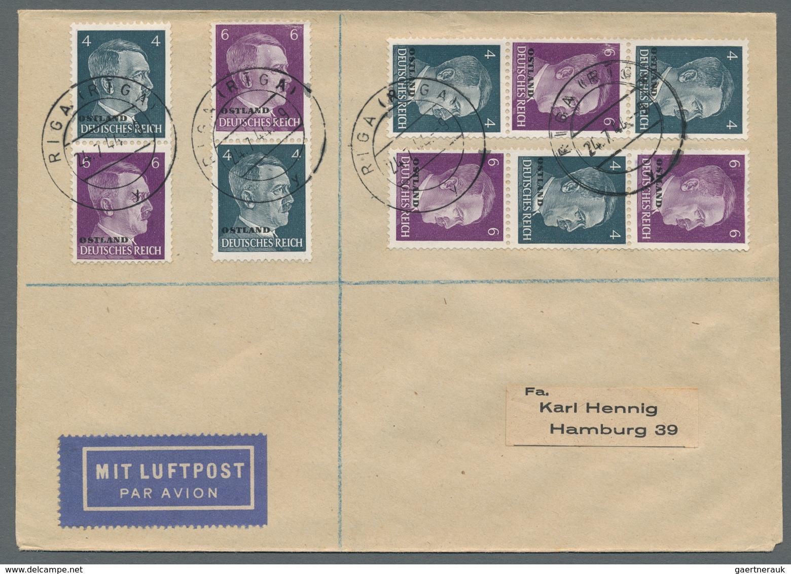 Dt. Besetzung II WK - Ostland: 1941/1944, Schöne Sammlung Von Ca. 200 Belegen Im Album, Dabei Einsch - Bezetting 1938-45