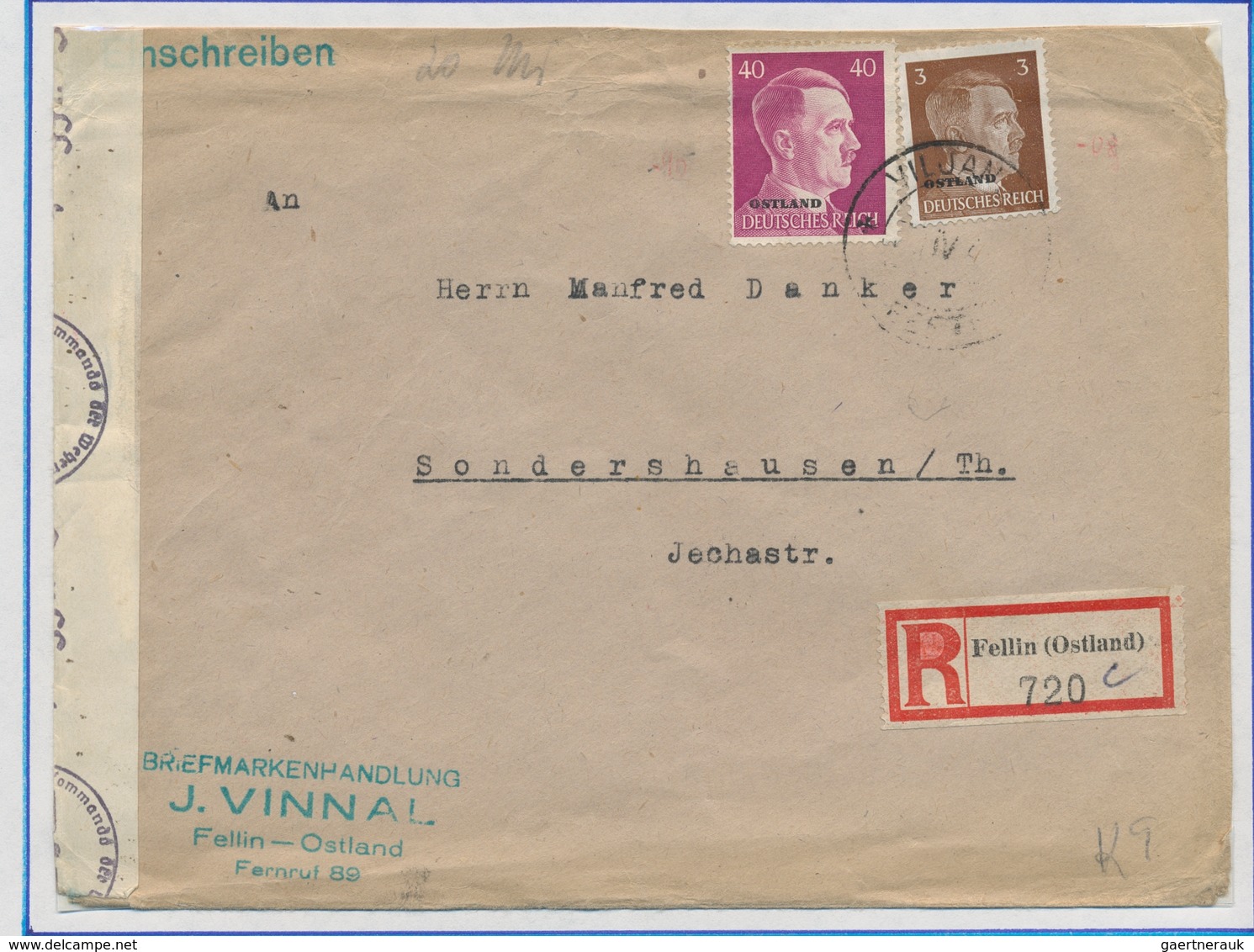 Dt. Besetzung II WK - Ostland: 1942/1944, Sehr Interessante Partie In Selbstgestaltetem Ordner Mit C - Ocupación 1938 – 45