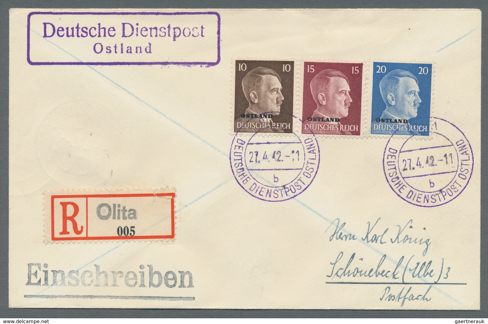 Dt. Besetzung II WK - Ostland: 1942/1944, Sehr Interessante Partie In Selbstgestaltetem Ordner Mit C - Ocupación 1938 – 45