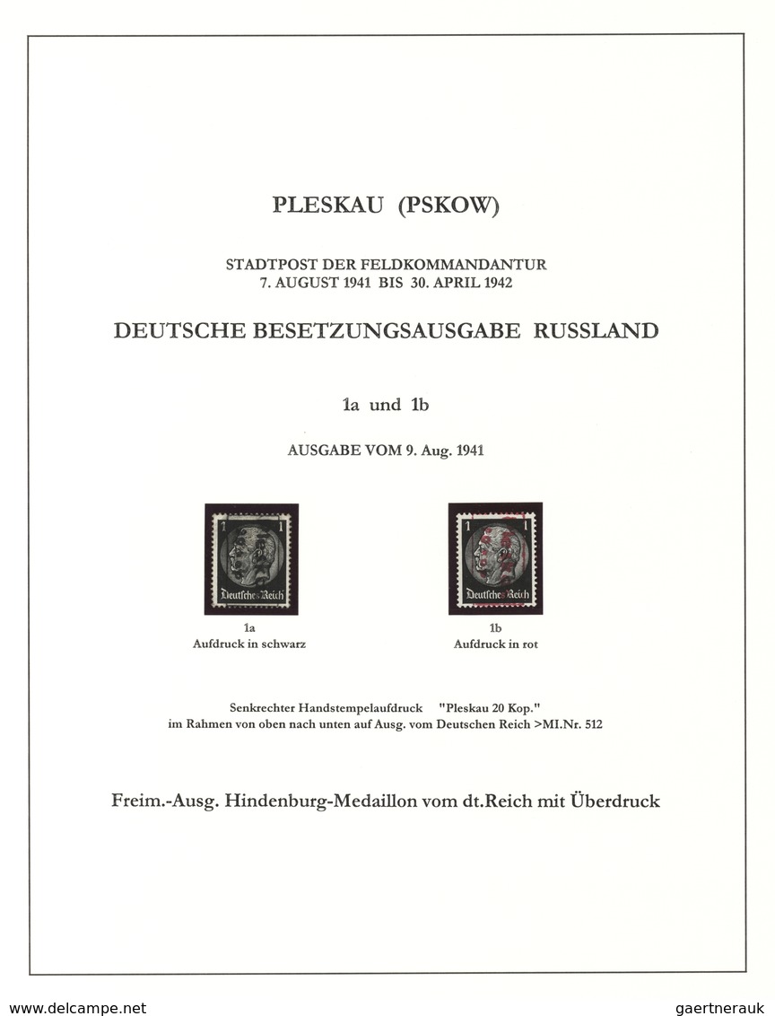 Dt. Besetzung II WK - Russland - Pleskau (Pskow): 1941-1942, Hochwertige Spezialsammlung Mit Fast Nu - Bezetting 1938-45