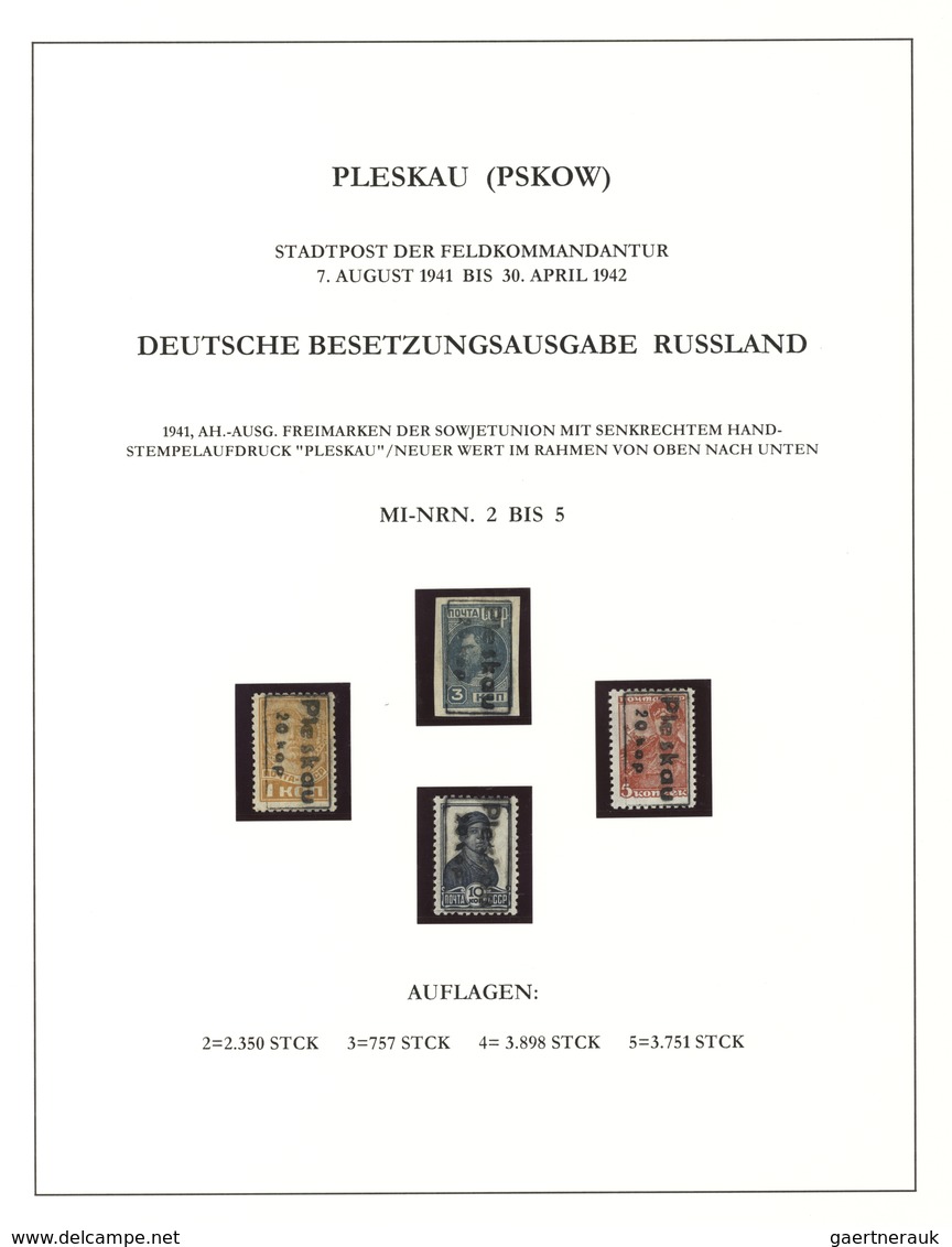 Dt. Besetzung II WK - Russland - Pleskau (Pskow): 1941-1942, Hochwertige Spezialsammlung Mit Fast Nu - Ocupación 1938 – 45