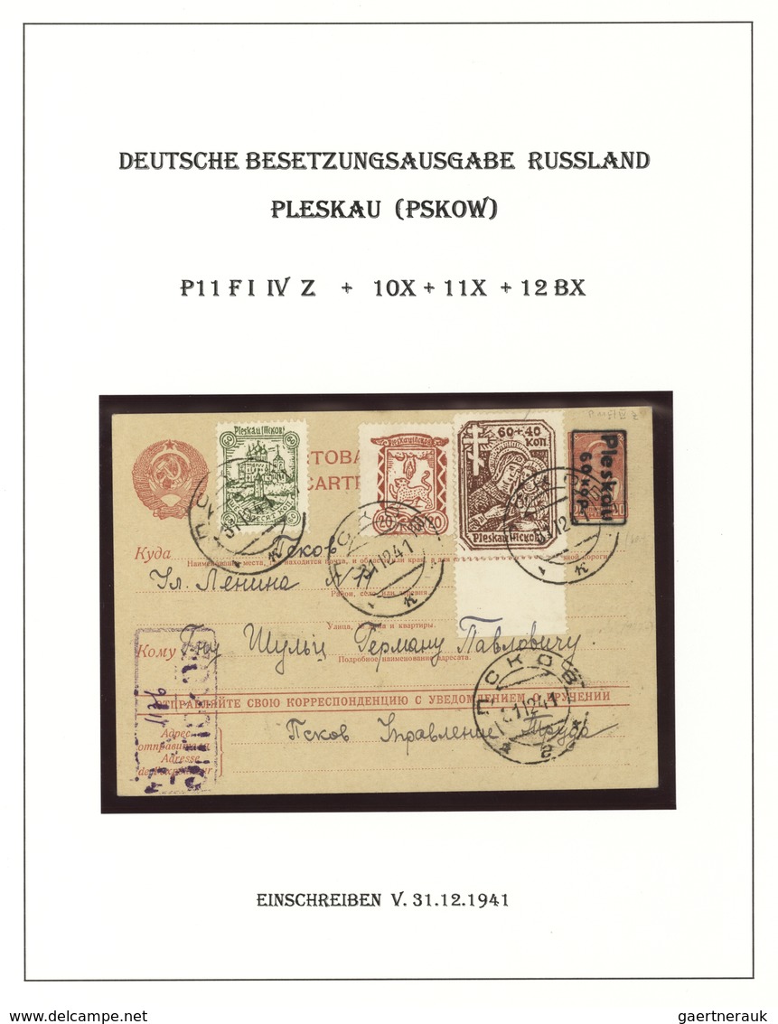 Dt. Besetzung II WK - Russland - Pleskau (Pskow): 1941-1942, hochwertige Spezialsammlung mit fast nu