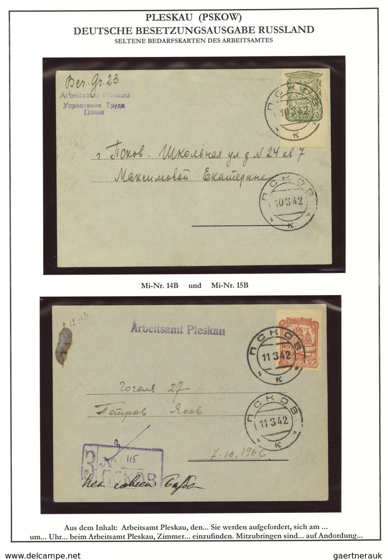 Dt. Besetzung II WK - Russland - Pleskau (Pskow): 1941-1942, hochwertige Spezialsammlung mit fast nu