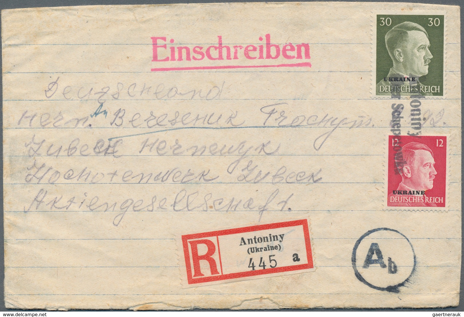 Dt. Besetzung II WK - Ukraine: 1941/1943, Lot Von 15 Briefen Und Karten, Teils Bedarfspost, Dabei Ei - Bezetting 1938-45