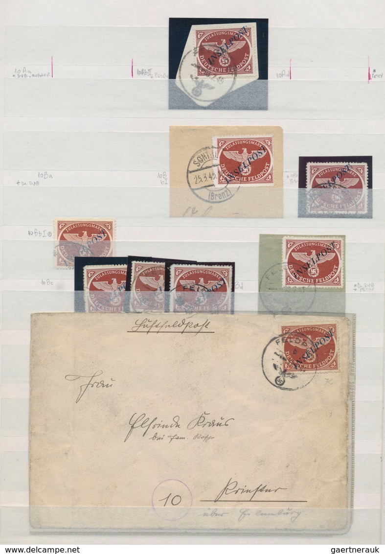 Feldpostmarken: 1943/45, Kleine Gestempelte Sammlung Der Feld- Und Inselpostmarken, Dabei Auch Zwei - Otros & Sin Clasificación