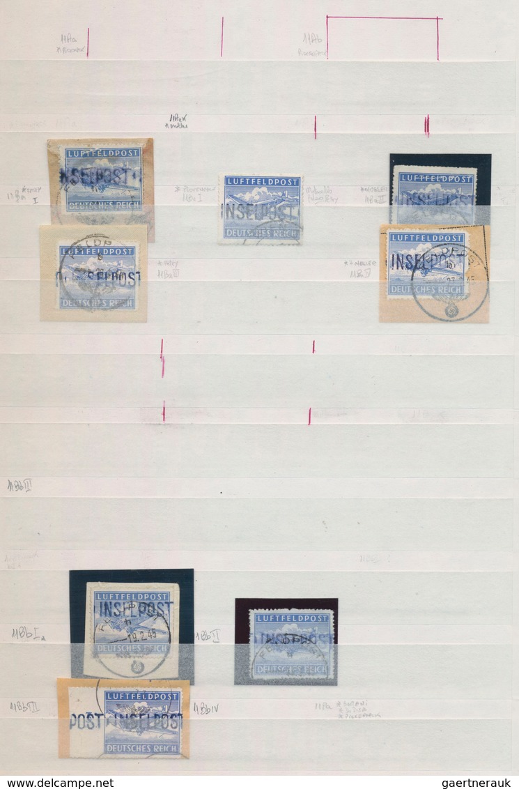 Feldpostmarken: 1943/45, Kleine Gestempelte Sammlung Der Feld- Und Inselpostmarken, Dabei Auch Zwei - Sonstige & Ohne Zuordnung