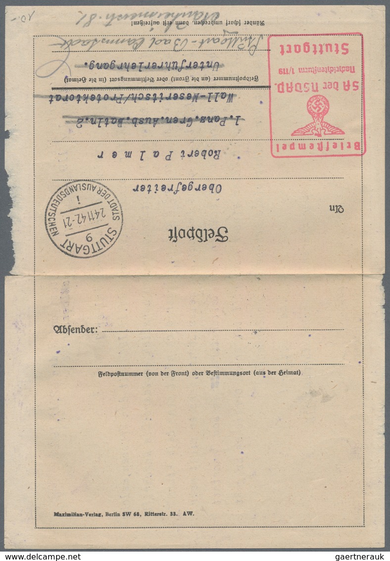 Feldpost 2. Weltkrieg: 1938/1945, interessanter Sammlungsbestand mit ca.60 Belegen, dabei SS-Feldpos