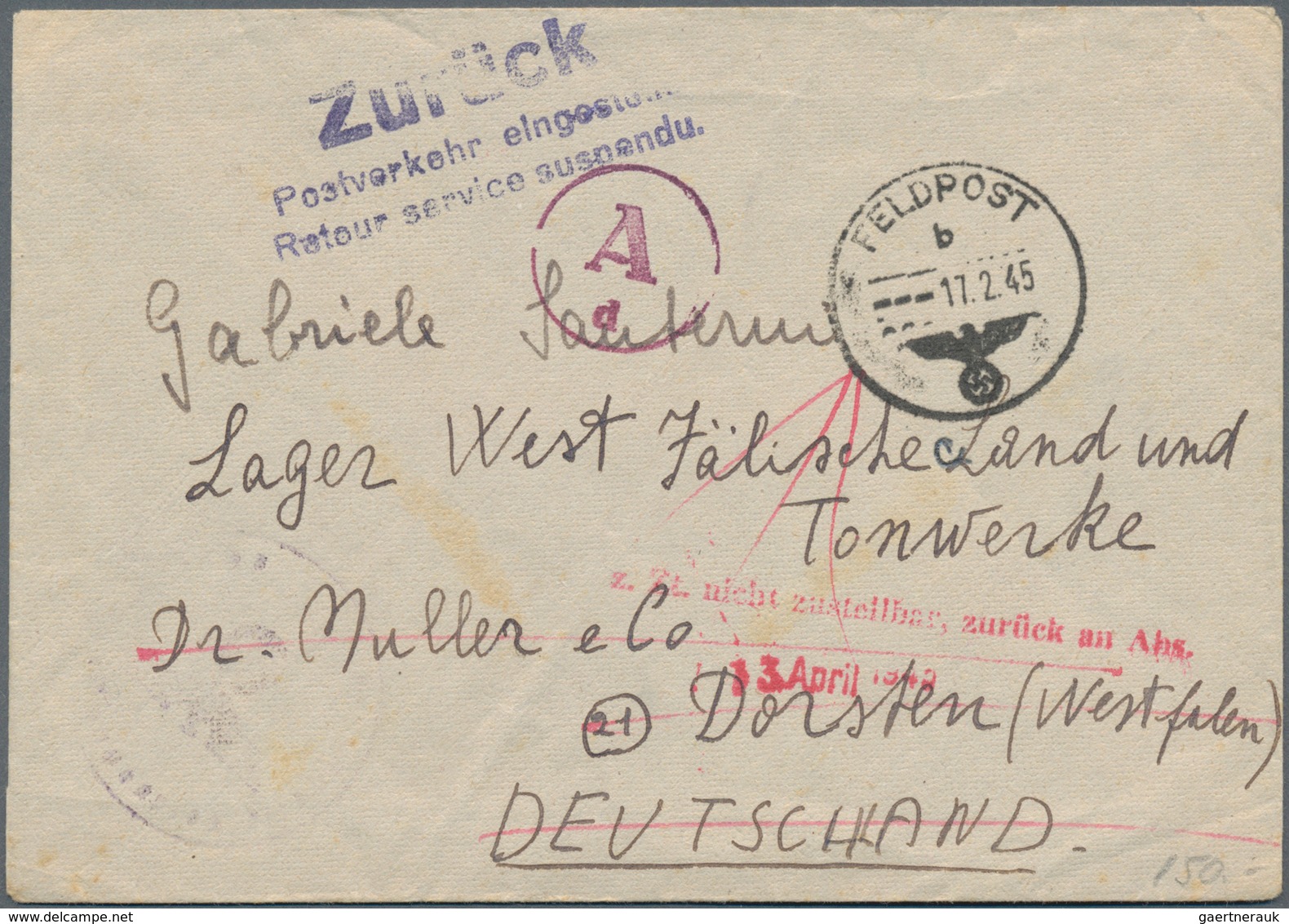 Feldpost 2. Weltkrieg: 1939/1945, Bestand Von Ca. 500 FP-Belegen Aus Dem 2. Weltkrieg Mit Vielen Bes - Sonstige & Ohne Zuordnung