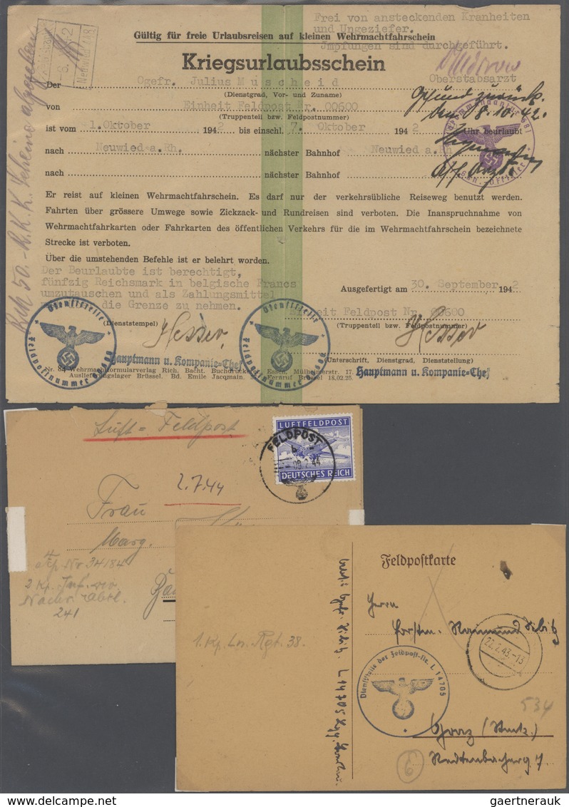 Feldpost 2. Weltkrieg: 1939/1945, gehaltvolle und vielseitige Sammlung mit ca. 200 Luftfeldpost-Bele