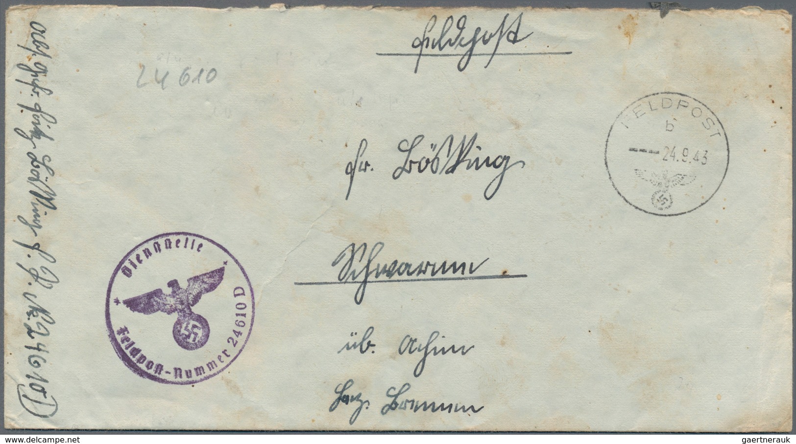 Feldpost 2. Weltkrieg: 1943 - 1944, 3 Feldpostbriefe Aus Albanien, Feldpost-Nummern 04907 ("Heute Um - Other & Unclassified