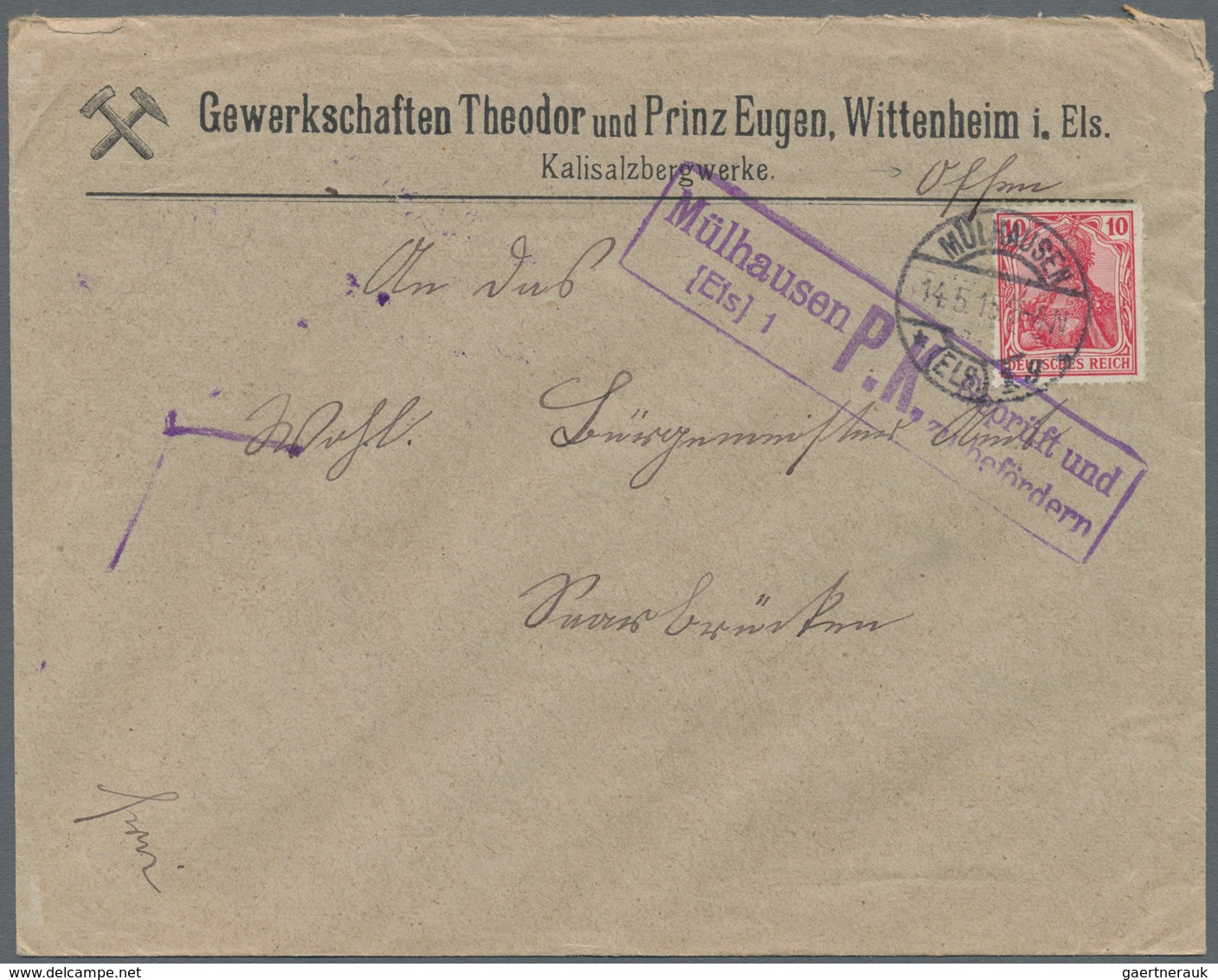 Zensurpost: 1914/1918, Sammlungsbestand Von Ca. 100 Zensur-Belegen Aus Dem Dt. Reich (incl. Dt Beset - Otros & Sin Clasificación