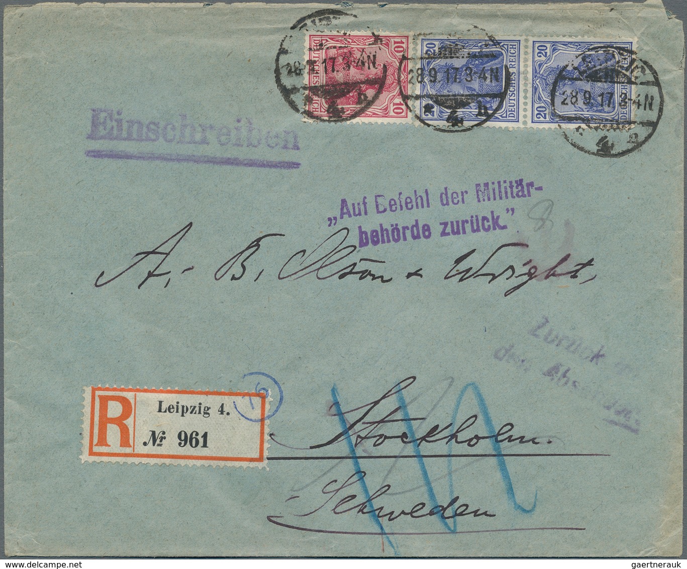 Zensurpost: 1914/1919, ZENSUR-ZURÜCK, Konvolut Mit 20 Belegen, Dabei Hauptsächlich "Zurück"-Stempel - Sonstige & Ohne Zuordnung