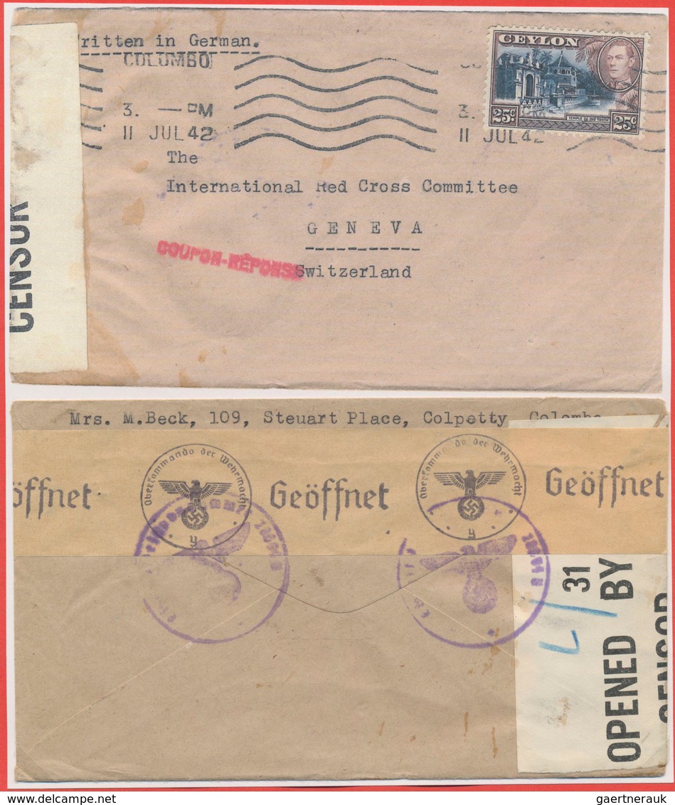 Zensurpost: 1940/1944, Kleiner Auf Albumblätter Aufgezogener Sammlungsbestand Von 45 OKW-Zensur-Bele - Otros & Sin Clasificación