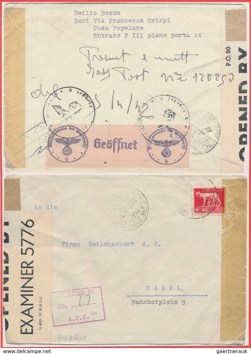 Zensurpost: 1940/1944, Kleiner Auf Albumblätter Aufgezogener Sammlungsbestand Von 45 OKW-Zensur-Bele - Andere & Zonder Classificatie