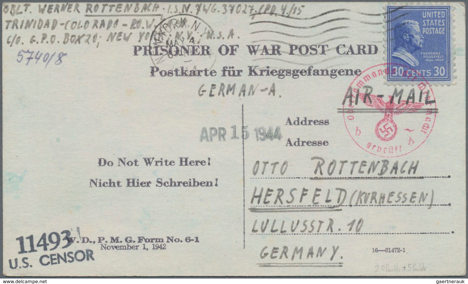 Kriegsgefangenen-Lagerpost: 1901/1948 (ca.), mehr als 100 Belege, dabei Postkarte aus St. Helena (Bu