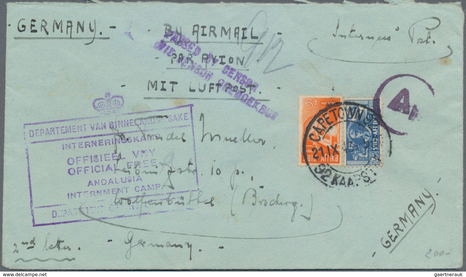 Kriegsgefangenen-Lagerpost: 1914/1948, Bestand von über 100 Belegen KGF-Post WK I + II von dt. Krieg