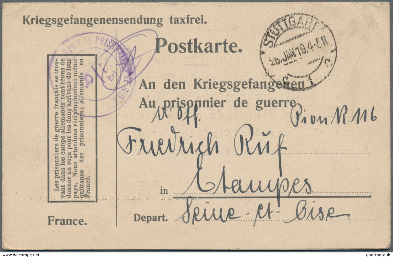 Kriegsgefangenen-Lagerpost: 1917/1966, 1. Und 2. Weltkrieg: Interessantes Lot Von Ca. 70 Belegen Aus - Andere & Zonder Classificatie