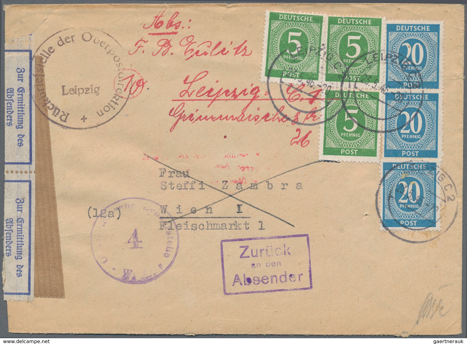 Deutschland Nach 1945: 1945 Ab, "ZURÜCK - RETOUR", Interessanter Sammlungsbestand Mit Ca.90 Briefen, - Sammlungen