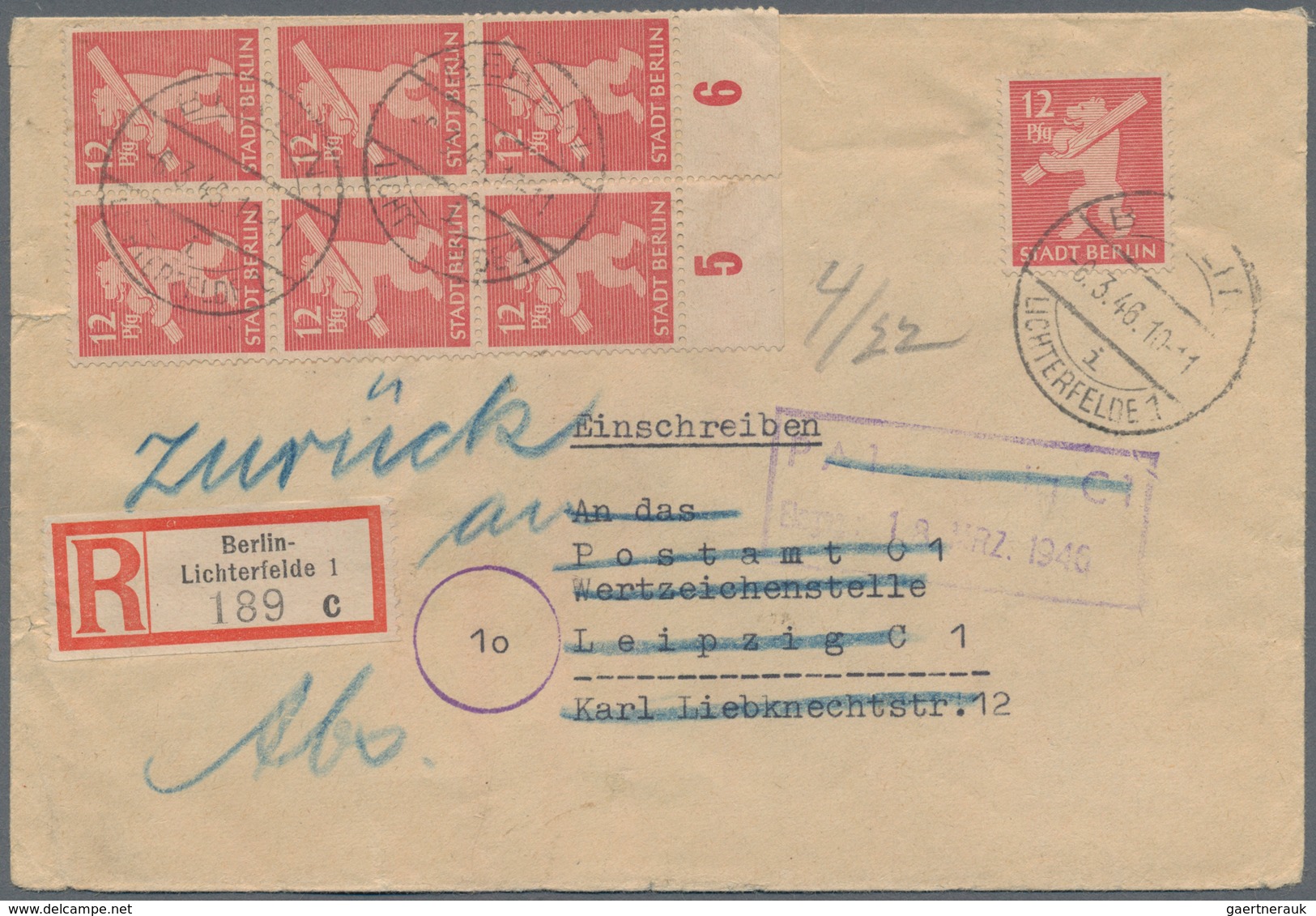 Deutschland Nach 1945: 1945 Ab, "ZURÜCK - RETOUR", Interessanter Sammlungsbestand Mit Ca.90 Briefen, - Sammlungen