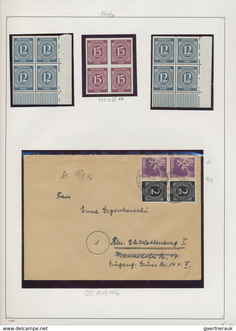 Deutschland Nach 1945: 1945/1949, Lebhafte Sammlung Im KA/BE-Klemmbinder, Dabei All.Bes. MiNr. 921 U - Verzamelingen