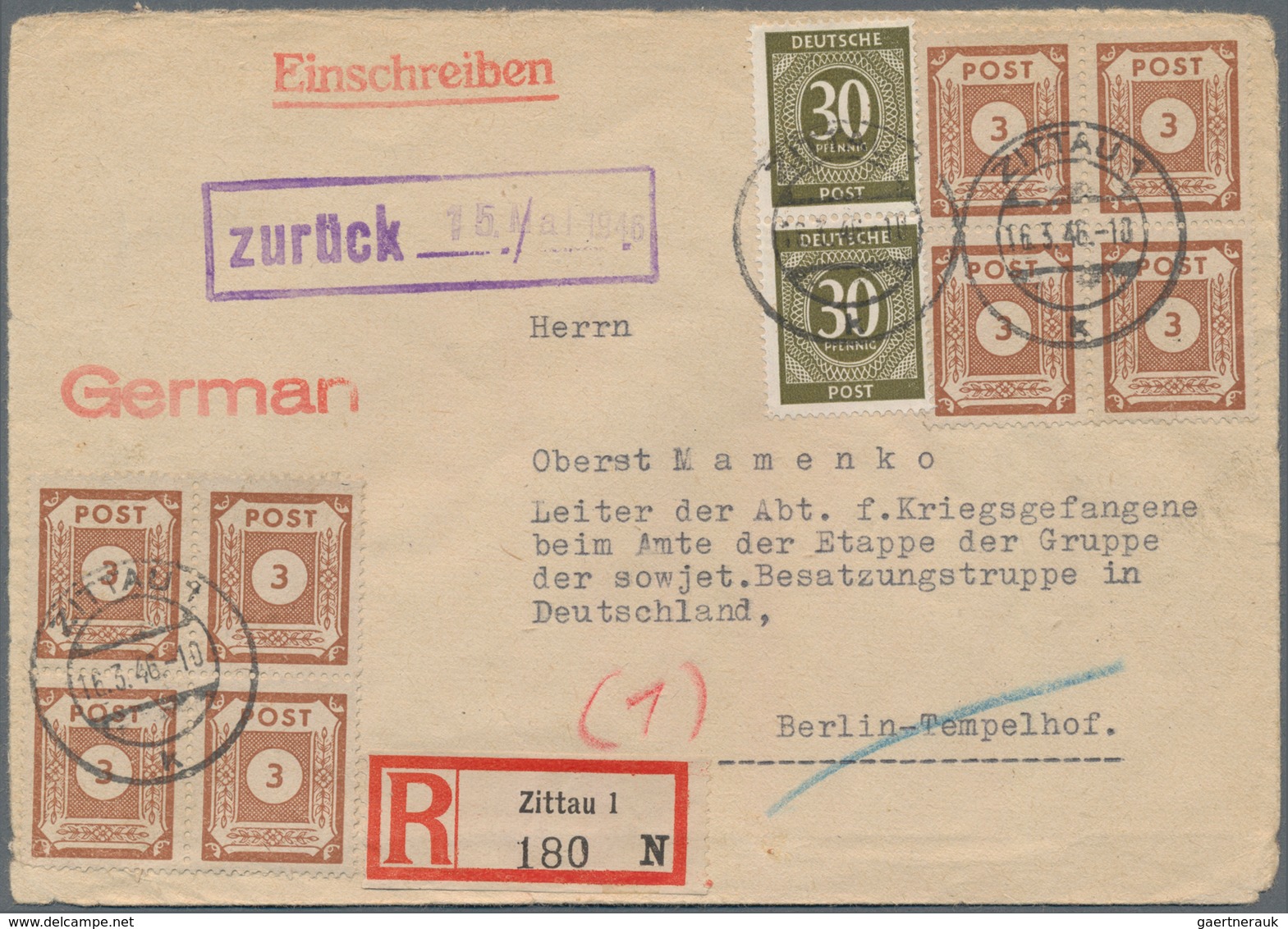 Deutschland nach 1945: 1945/1949, NACHKRIEGSDEUTSCHLAND, gehaltvoller Sammlungsbestand mit ca.180 Be