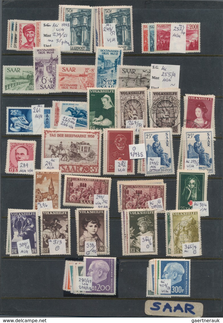 Deutschland Nach 1945: 1945/1960 (ca.), Reichhaltiger Lagerposten Auf Stecktafeln Mit Ausgaben Westz - Colecciones