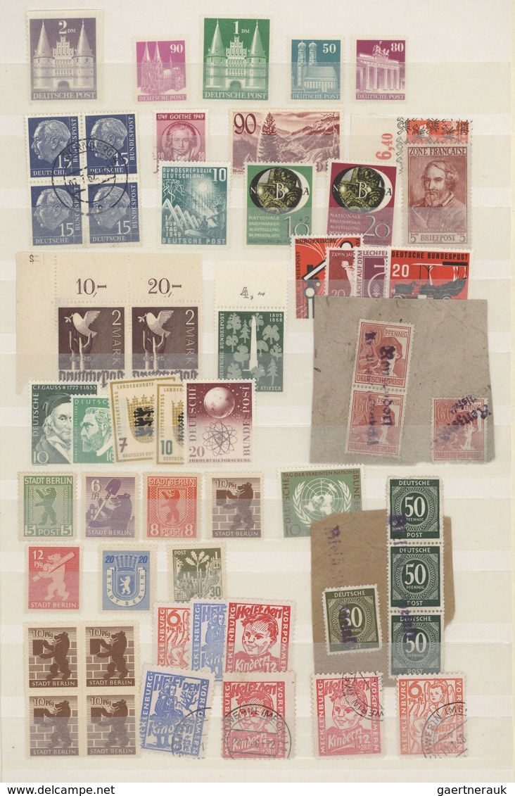 Deutschland Nach 1945: 1945/1960 (ca.), Vielschichtiger Und Uriger Posten Auf Steckseiten Mit Ca. 75 - Collections