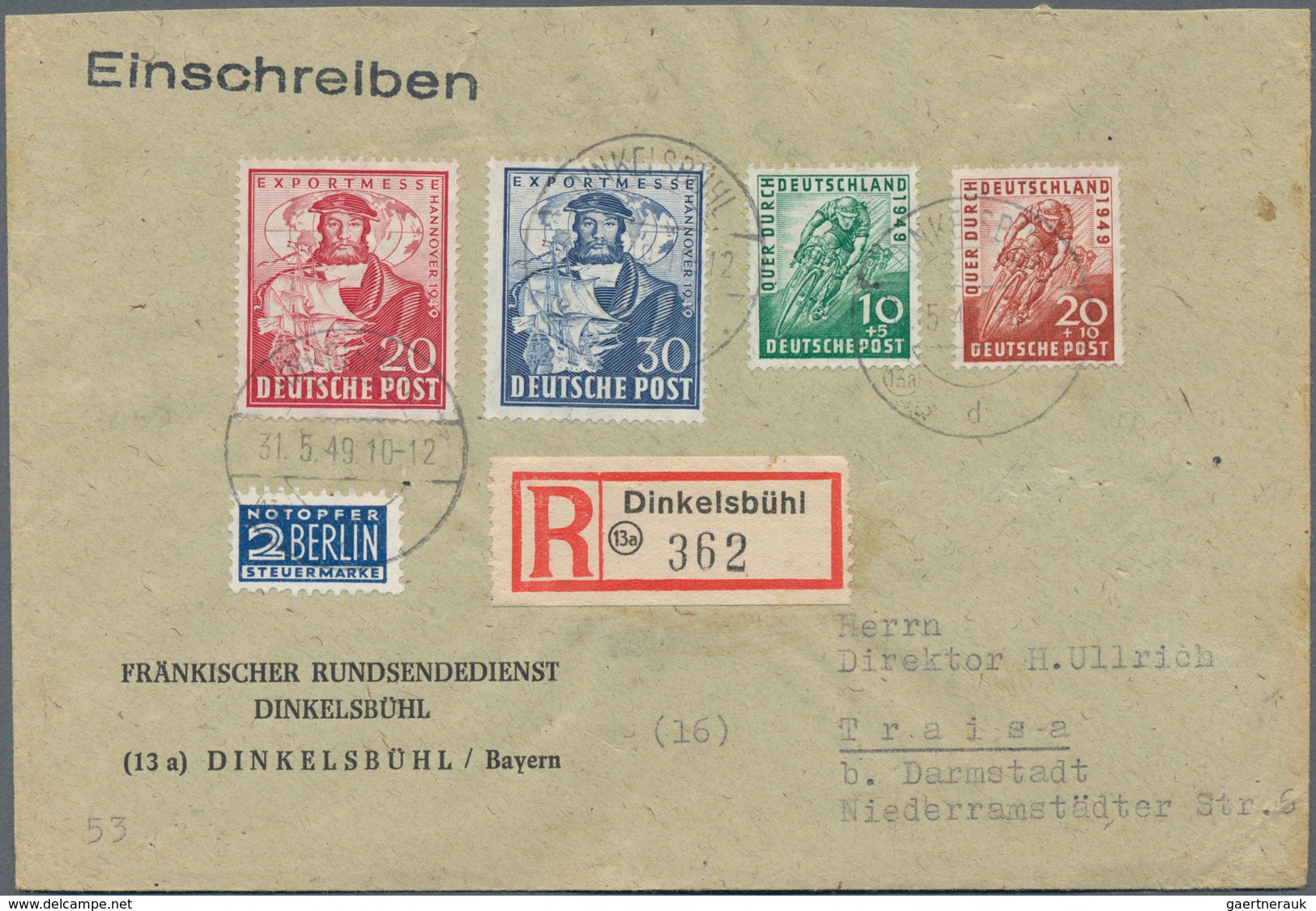 Deutschland nach 1945: 1945/1970 (ca.), rd. 560 Belege mit etwas Zonen, Bundesrepublik (hier gute Fr