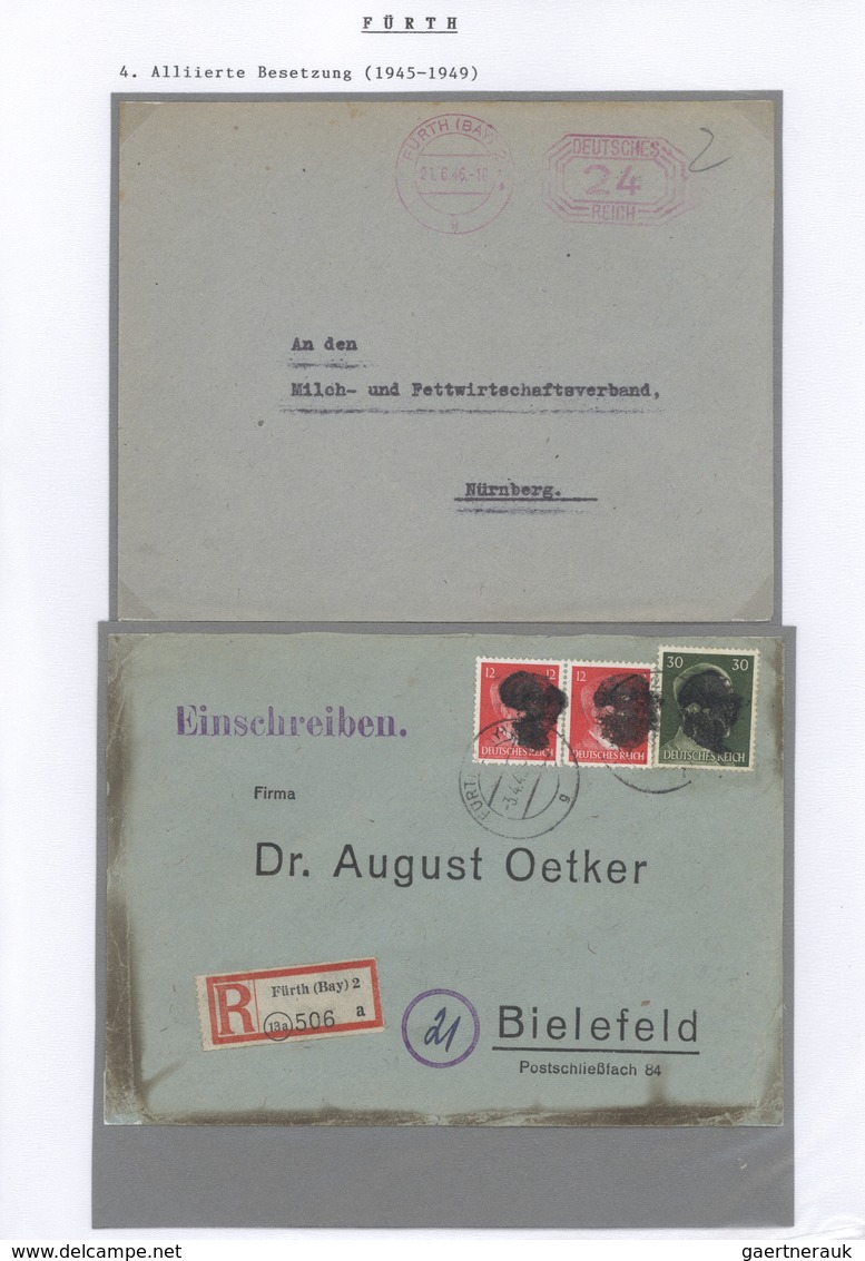 Deutschland Nach 1945: 1945/1980 (ca.), Umfangreiche Heimatsammlung "FÜRTH" Mit Einigen Hundert Brie - Sammlungen