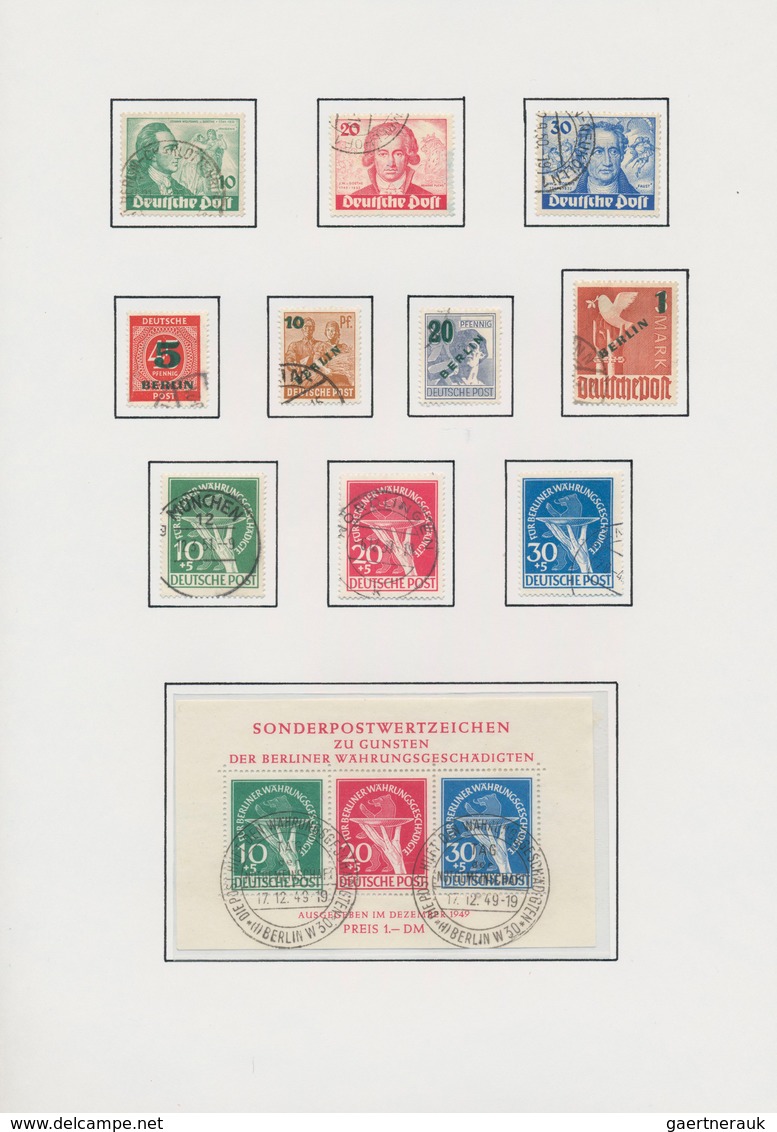 Deutschland Nach 1945: 1945-1990, Gestempelte Sammlung Mit Berlin Recht Gut Besetzt Inc, Zusammendru - Sammlungen